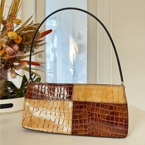 Y2K Faux Crocodile Shoulder Purse